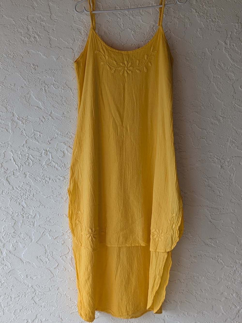 Lightweight Yellow Spaghetti-Strap Summer Dress